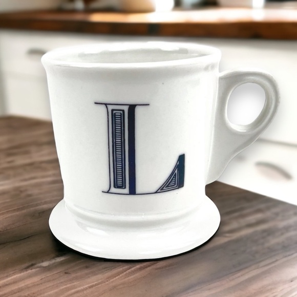 Anthropologie Shaving Mug L Initial Monogram Mug - Picture 1 of 5